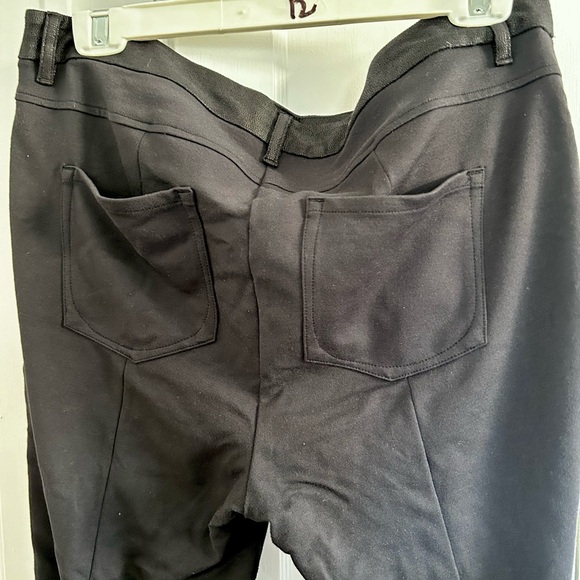 Black faux leather and jersey Olson pants - Picture 5 of 6